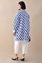Striped Feathered Indigo Knitwear Cardigan - 5