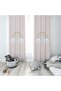 Rainbow And Cute Cloud Patterned Children's and Baby's Room Background Curtain 2 Wings Tla-242