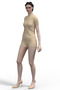 Women's Short Sleeve Cotton Stretch Fabric Skin Turtleneck Bodysuit Undershirt 3257 - 3