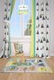 White-Green Cactus Children's and Baby's Room Background Curtain 2 Wings Tla-128