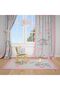 Gray Butterfly Elephant Patterned Children's and Baby's Room Background Curtain 2 Wings Tla-220