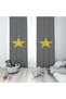 Yellow Star Children's and Baby's Room Background Curtain 2 Wings Tla-255