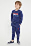 Boy's Crew Neck Printed Winter Regular Fit Blue Tracksuit Set Us1149-C-V1 - 2