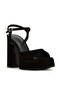 Womens Liandra Black Suede Heels
