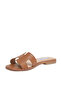 Womens Hadyn Cognac Leather Flat Sandals - 5