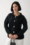 Black Cardigan with Bead Pocket Detail - 3