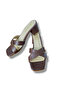 Dark Brown Genuine Leather Women's Heeled Slippers – Medium Size Thick Heel, Stylish and Comfortable - 7