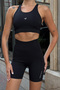 Aero Motion Premium - Patterned Black High Waist Push-Up Recovery Shorts Leggings - 3