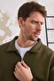 Men's Half Zip Regular Fit Sweatshirt Khaki - 2