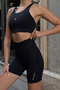 Aero Motion Premium - Patterned Black High Waist Push-Up Recovery Shorts Leggings - 5