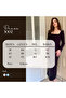 Crystal Stone Embroidered Laminated Double Fabric Evening Dress with Back Slit Sleeves and Neckline Detail - 6