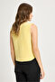Women's Yellow Knitwear Vest Gold Button Detailed Soft Textured 2541 - 8