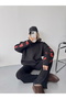 Red Heart Oversized Casual Letter Print Drop Shoulder Long Sleeve Hooded Sweatshirt - 5