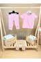 Basic Pink Baby Girl Leggings Set - 3