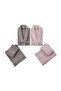 طقم روب حمام من الخيزران الفضي مكون من 6 قطع باللون الوردي والرمادي