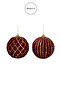 Christmas Ornament Velvet 2-Piece Sequin Ball Burgundy 10 cm - 3