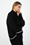 Winter Black Knitwear Two-Piece Set – Oversized Top & V-Neck Maxi Dress - 4