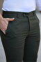 Men's Dark Khaki Quality Flexible Lycra Ankle Length Fabric Trousers - 3