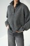 Women's Oversized Soft Knitwear Sweater with Buttoned Sleeves and Collar