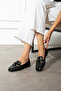 Randy Women's Black Leather Ballerinas
