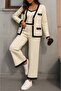 Women's 3-Piece Knitwear Set with Bluse, Cardigan and Pants - 5