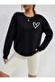 Heart Printed Circular Neck Sweatshirt - 4