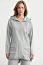 Hooded Color Block Tunic Tracksuit Set - Gray - 2