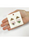 Gold Color Geometric Stone Colorful Earrings - 2