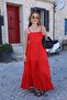 Women's Strapless Maxi Long Dress with Straps - 4