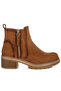 Women Microfiber Zipper Boots in Brown - 2