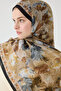 Florence Silk Crepe Shawl - Black Beige - 4
