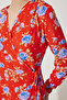 Floral Mini Wrap Chiffon Dress Lub0144 Red - 5