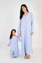 Ladies Jalabiya – Blue Base with V Neck and Tassel Detailing - 4