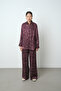 Women's Burgundy Color Patterned Side Tie Shirt - 4
