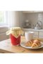 10 Pieces of Gingham Jar Lid Cover and Beaded Binding String - 3