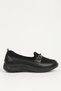 Black Leather Women's Sports Shoes Pc-55361