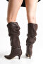 Brown Leather Bellows Women's Boots - 4