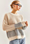 Women's Oversized Knit Sweater with Raglan Collar - 231154 - 3