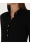 Black Slim Fit Knitted Blouse 50309153-Vr046 - 7