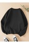Women's Ribbon (Burgundy) Printed Crew Neck Gray Black Sweatshirt Oversize Loose Fit - 8