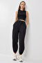 Loose Comfortable Two Thread Knitted Sweatpants Len0034 Black - 2