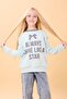 Girl's Printed Crew Neck Seasonal Sweatshirt Mint Green - 4