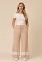 Beige High-Quality Stretchy Modal Cotton Fabric Wide-Leg Sweatpants with Pockets - Casual, Comfortable Fit