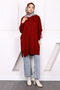 Burgundy Mercerized Casual Knitwear Tunic - 2