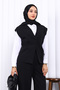 Black Vest Pants Two-Piece Set - 3
