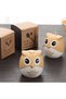 Toothpick Holder, Flippy, Owl Pattern, Multifunctional, 8.3x7.8 cm, Orange - 4