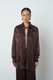 Women's Brown Patterned Oversize Hijab Shirt