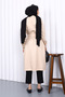 Beige Double Breasted Collar Buttoned Trench Coat - 4