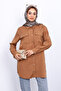 Tan Double Pocket Tunic with Shoulder Epaulettes - 3