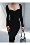 Women's Sandy Maxi Dress with Bust Glops and Slit Detail - 5